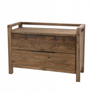 Commode 2 tiroirs SANDY Scandinave  en bois Pin recyclé